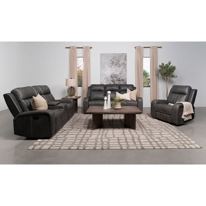 Coaster Furniture Raelynn Grey Motion 3pc Living Room Set CST-60319-LR-S1