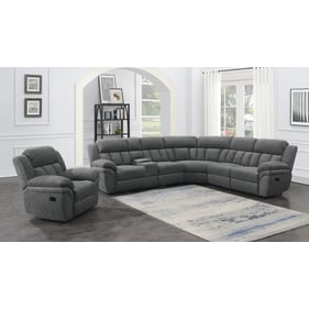 Coaster Furniture Bahrain Charcoal 6pc Sectional with Glider Recliner