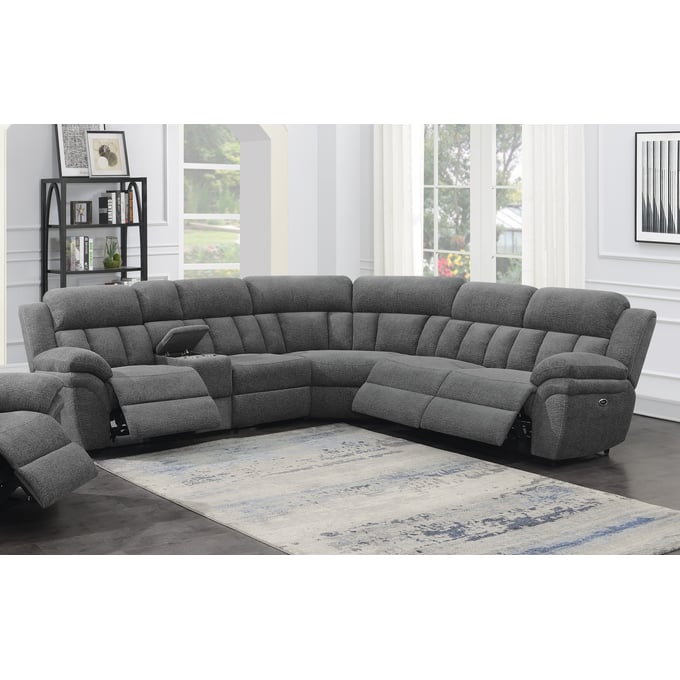 Coaster Furniture Bahrain Charcoal 6pc Power Sectional CST-609540P