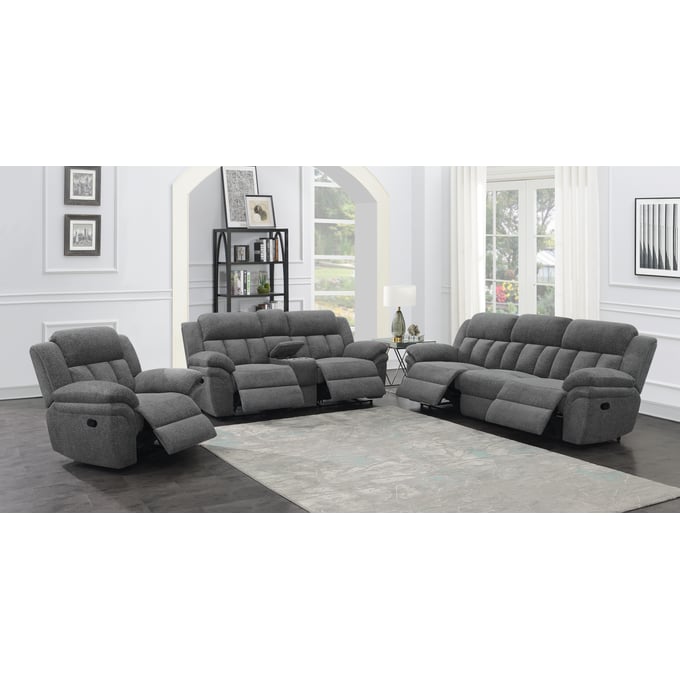 Coaster Furniture Bahrain Charcoal Motion 3pc Living Room Set CST-60954-LR-S1