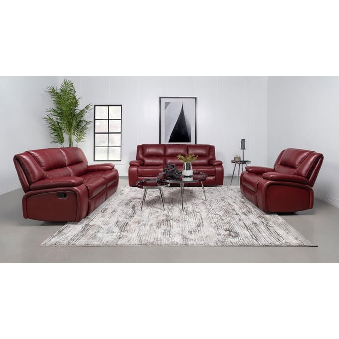 Coaster Furniture Camila Red Reclining 3pc Living Room Set CST-61024-LR-S2