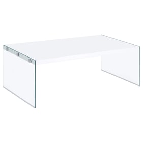 Coaster Furniture Opal Clear White High Gloss Coffee Table