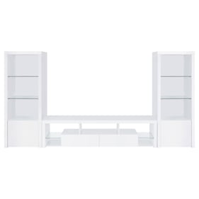 Coaster Furniture Jude White High Gloss 3pc Entertainment Center