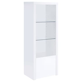 Coaster Furniture Jude White High Gloss 3 Shelf Media Tower