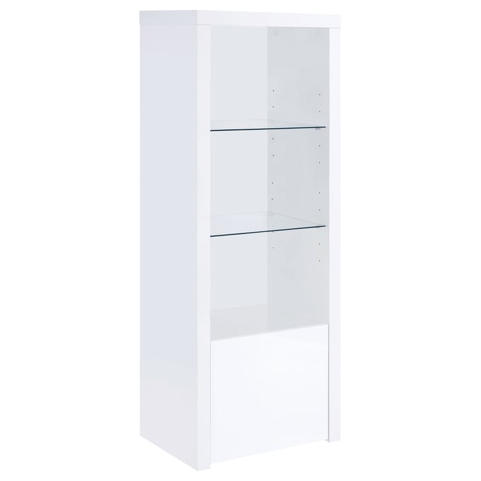 Coaster Furniture Jude White High Gloss 3 Shelf Media Tower CST-704254