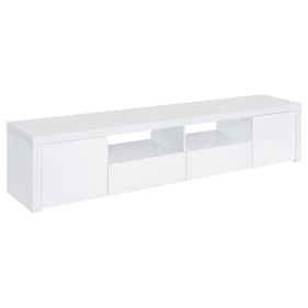 Coaster Furniture Jude White High Gloss 2 Door 79 Inch TV Stand