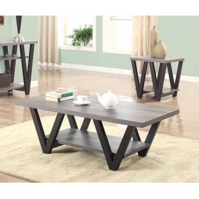 Coaster Furniture Stevens Black Gray 3pc Coffee Table Set