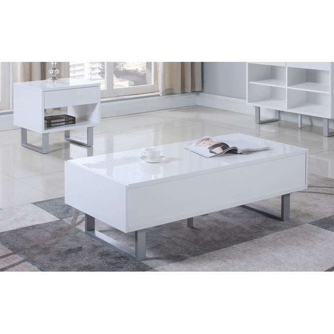 Coaster Furniture Atchison White 3pc Coffee Table Set CST-70569-OCT-S1