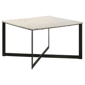 Coaster Furniture Tobin White Black Square Coffee Table