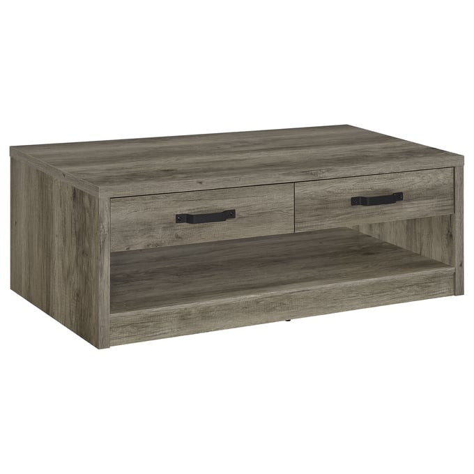 Coaster Furniture Felix Grey Driftwood 2 Drawers Coffee Table CST-707728