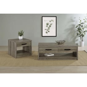 Coaster Furniture Felix Grey Driftwood 3pc Coffee Table Set