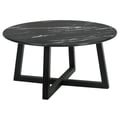 Skylark Round Coffee Table with Marble-like Top Letizia and Light Oak