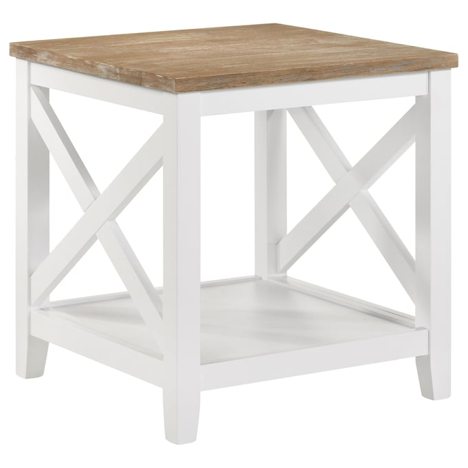 Coaster Furniture Maisy Brown White Square End Table CST-708097