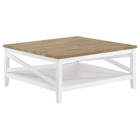 Coaster Furniture Maisy Brown White Square Coffee Table