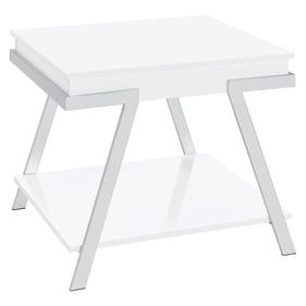 Coaster Furniture Marcia White High Gloss End Table