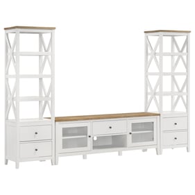 Coaster Furniture Angela Brown White 3pc Entertainment Center