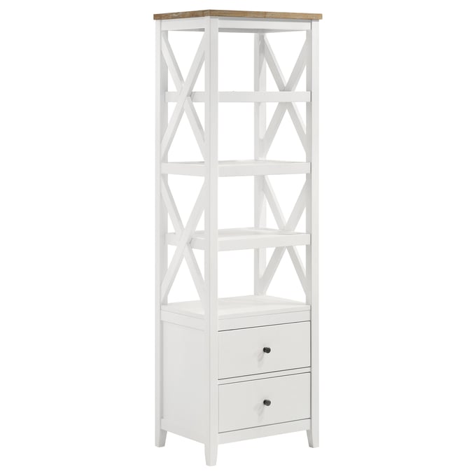 Coaster Furniture Angela Brown White 4 Shelf Media Tower CST-708254