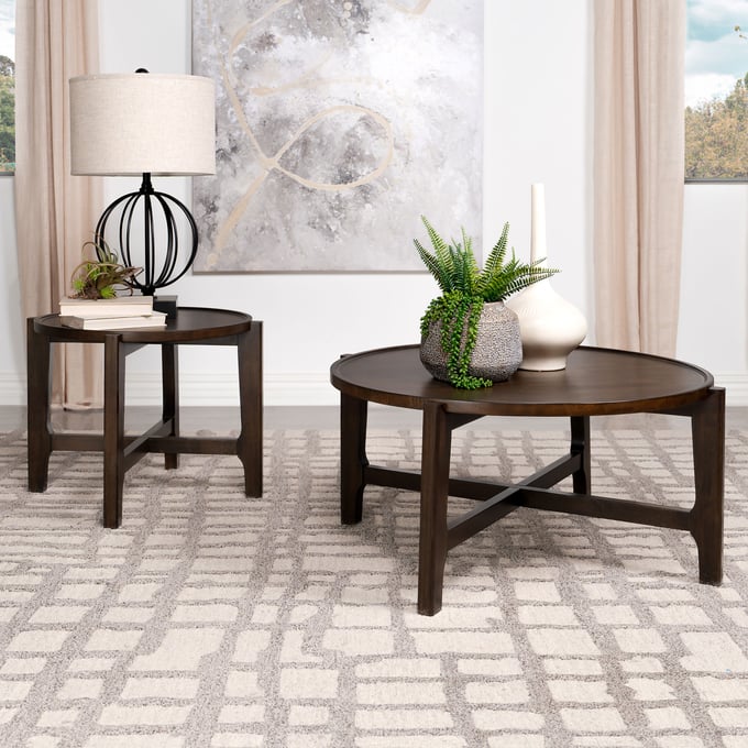 Coaster Furniture Cota Brown 3pc Coffee Table Set CST-70828-OCT-SET