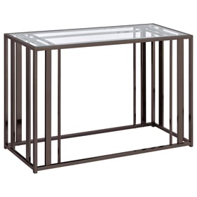 Coaster Furniture Adri Clear Black Rectangular Glass Top Sofa Table