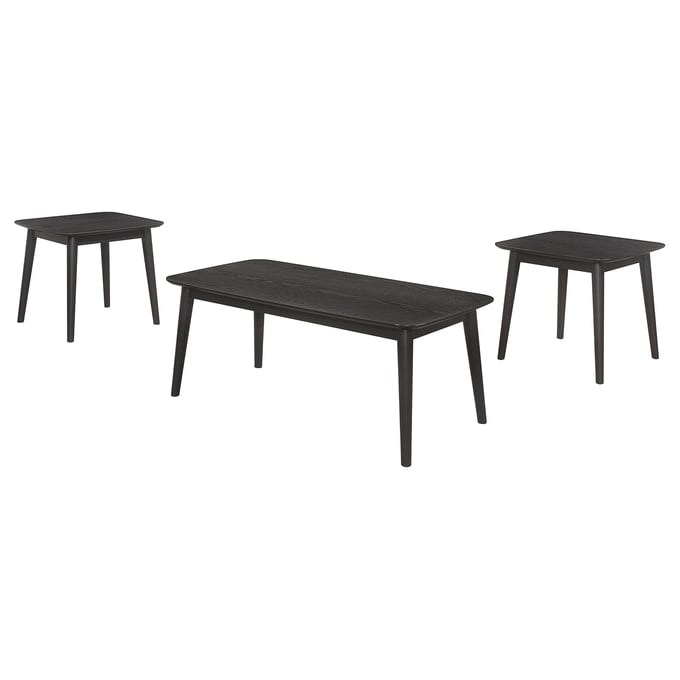 Coaster Furniture Carey Black 3pc Coffee Table Set CST-708490