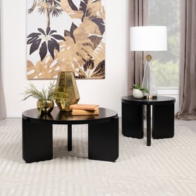 Coaster Furniture Cordova Black 3pc Coffee Table Set