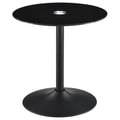 Ganso Round Metal End Table with Tempered Glass Top Black