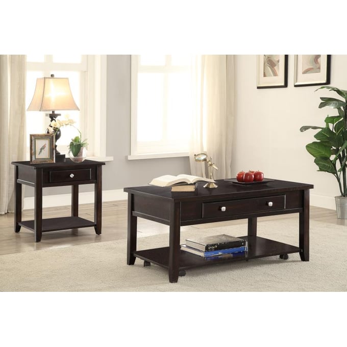 Coaster Furniture Bradford Walnut 3pc Coffee Table Set CST-72103-OCT-S1