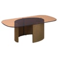 Morena Rectangular Coffee Table with Tawny Tempered Glass Top Brushed Bronze