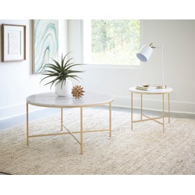 Coaster Furniture Ellison White Gold 3pc Coffee Table Set