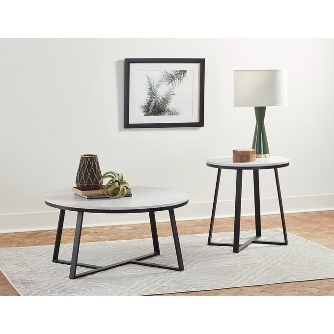 Coaster Furniture Hugo White 3pc Coffee Table Set CST-72323-OCT-S1