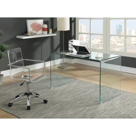 Coaster Furniture Amaturo Highsmith Clear Chrome Desk and Chair Set