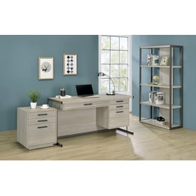 Coaster Furniture Loomis Whitewashed Grey 3pc Office Furniture Set