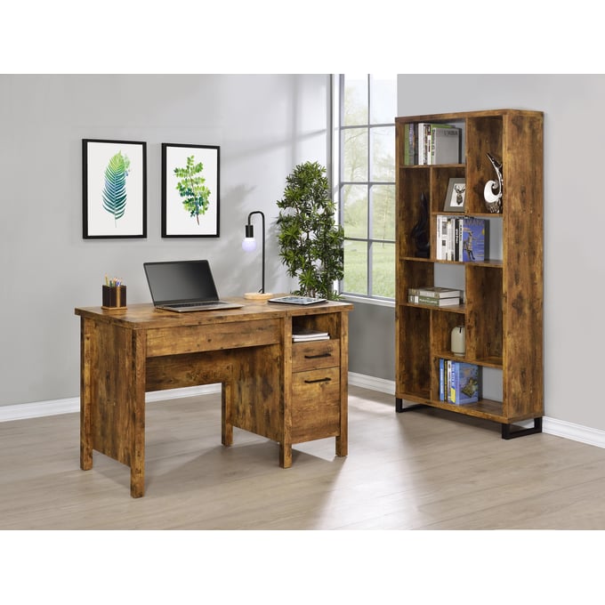 Coaster Furniture Delwin Antique Nutmeg Lift Top Office Desk With Bookcase CST-8812-HOF-S1