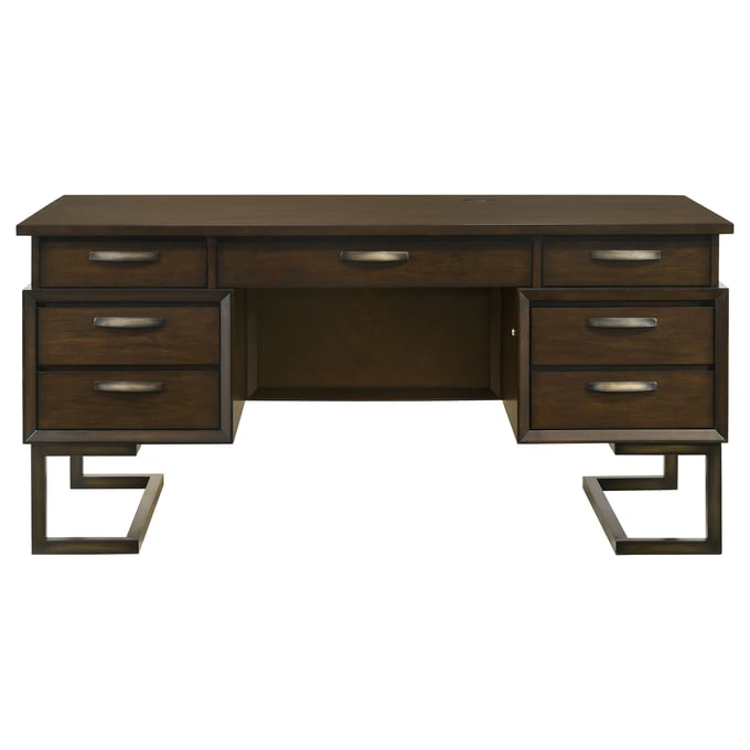 Flash Furniture Dark Ash Wood Grain Finish Computer Desk with Two Drawers