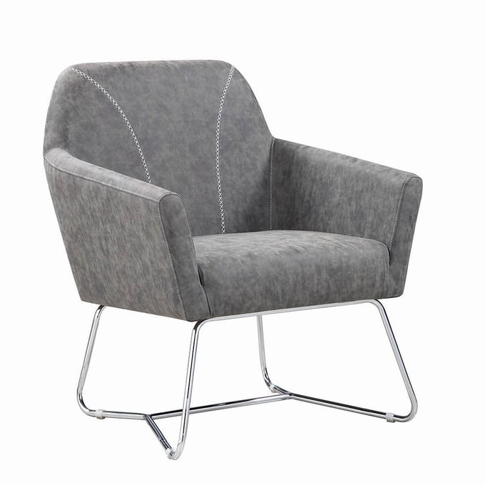 Coaster Furniture Grey Faux Leather Metal Accent Chair CST-903850