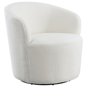 Coaster Furniture Joyce White Upholstered Swivel Barrel Chair