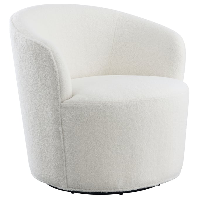 Coaster Furniture Joyce White Upholstered Swivel Barrel Chair CST-905633