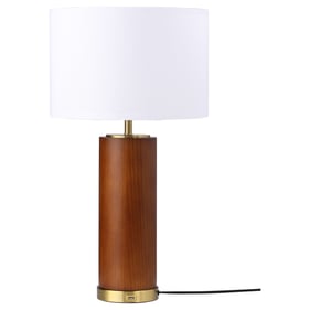 Coaster Furniture Aziel Cappuccino Gold Drum Shade Bedside Table Lamp