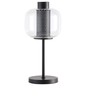 Coaster Furniture Ingrid Black Glass Shade Bedside Table Lamp