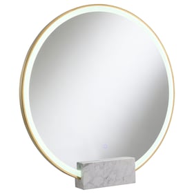 Coaster Furniture Jocelyn White Gold Round Table Led Vanity Mirror