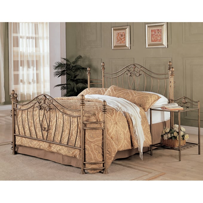 Coaster Furniture Sydney Antique Brushed Gold 2pc King Bedroom Set CST-300171KE-BED-S