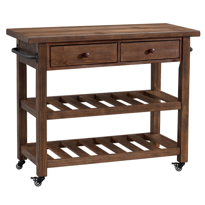 Coast to Coast Orchard Park Brown Two Drawer Kitchen Cart CTC-36525