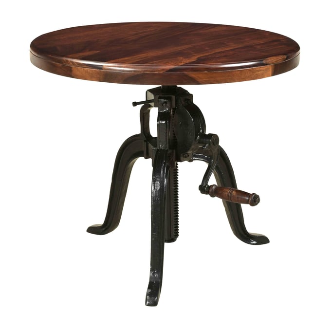 Coast to Coast Manchester Black Brown Adjustable Round Accent Table CTC-37132