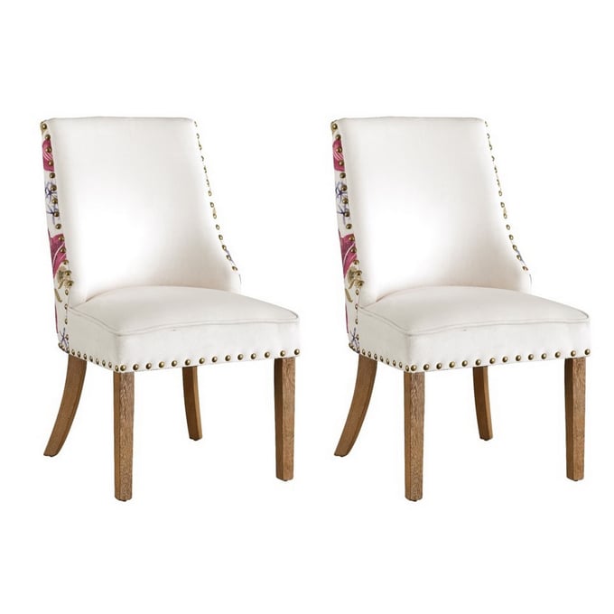 2 Coast to Coast Brown White Accent Dining Chairs CTC-48114