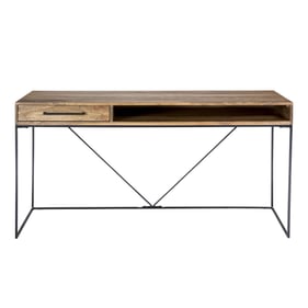 Moes Home Colvin Natural Desk with File Cabinet