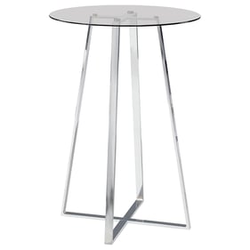 Coaster Furniture Zanella Chrome Clear Glass Top Bar Table