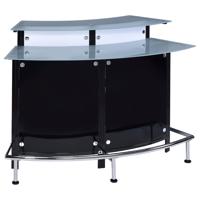 Coaster Furniture Keystone Black Glass Top Bar Unit CST-100139