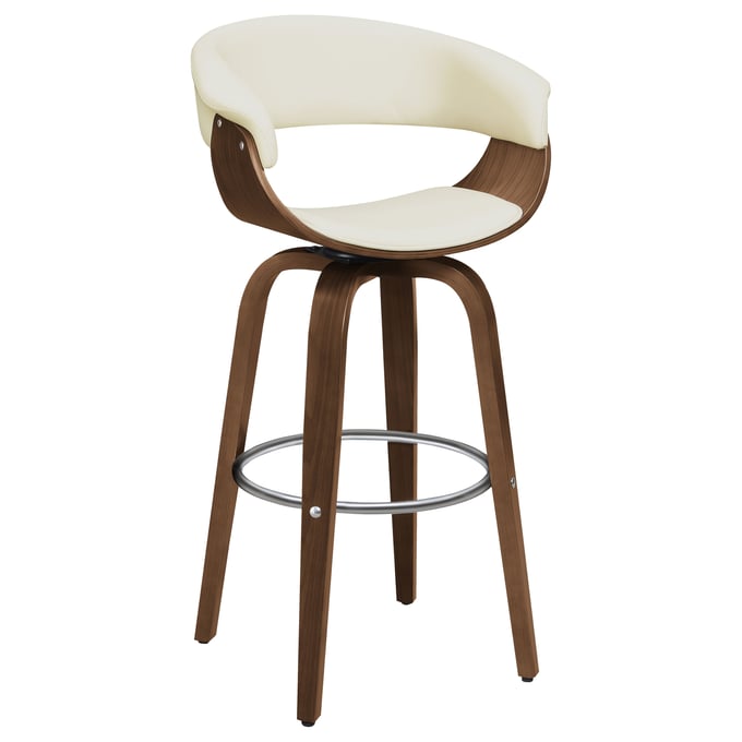 Coaster Furniture Zion Walnut Ecru Swivel Bar Stool CST-100206