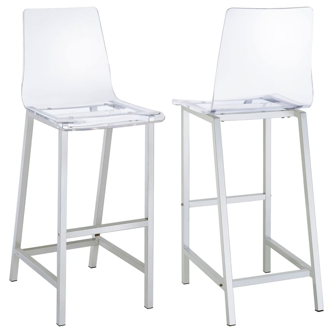 2 Coaster Furniture Juelia Clear Bar Stools CST-100295