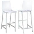 Juelia Bar Stools Chrome and Clear Acrylic (Set of 2)